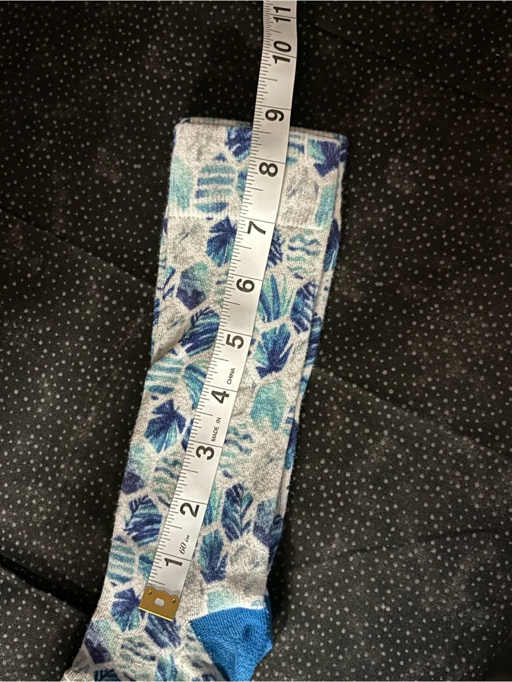 Blue Leaf-Print Knee High Socks by Cariloha.